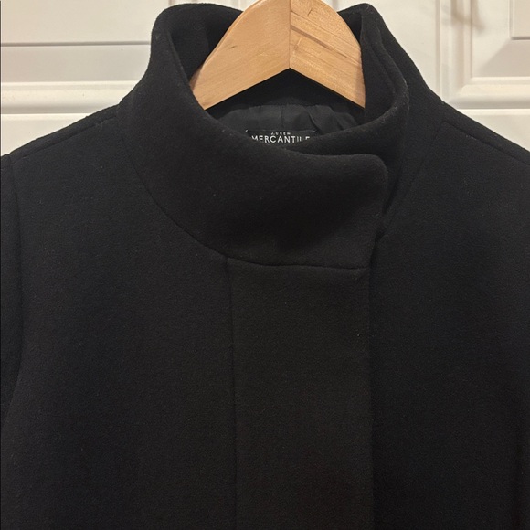 J.Crew Mercantile Black Full Zip Wool Blend City Coat in Size 4 - Picture 7 of 15